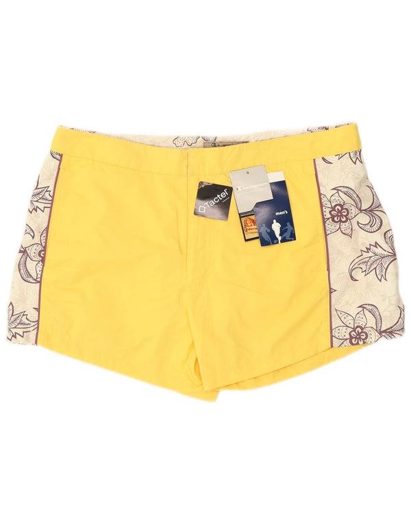 Champion Mens Graphic Swimming Shorts XL  Yellow Floral Polyamide
