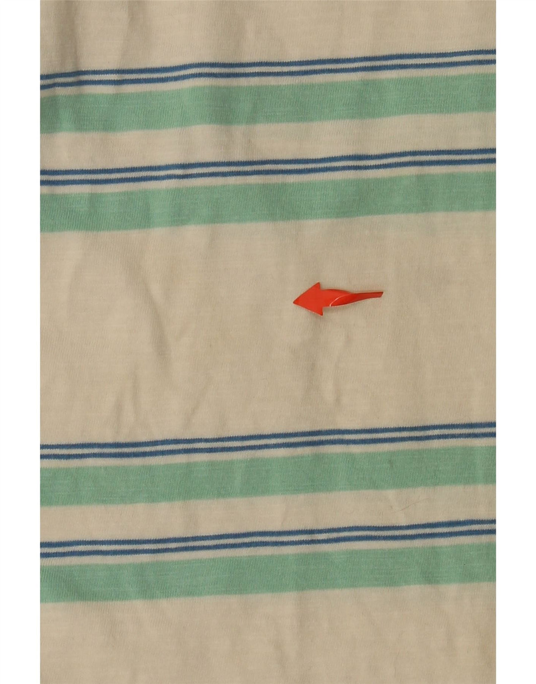 FARAH Mens T-Shirt Top Medium Off White Striped Cotton