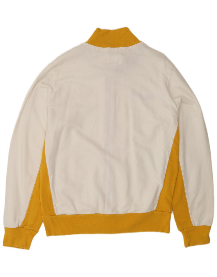 WOOLRICH Mens Graphic Tracksuit Top Jacket XL White Colourblock Cotton