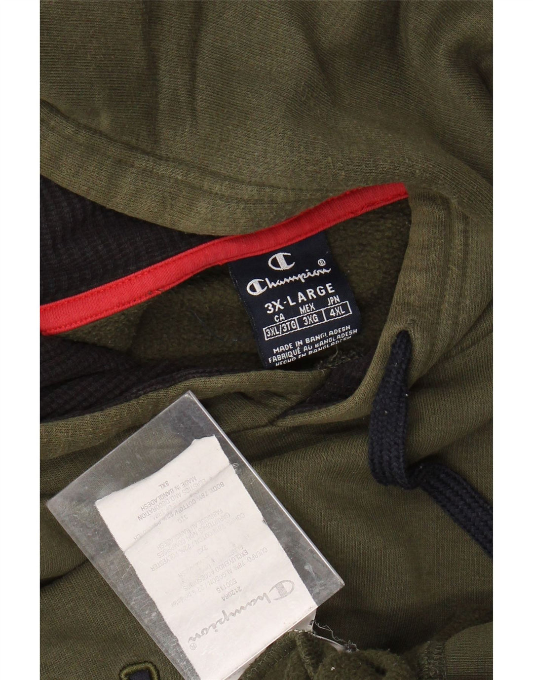 CHAMPION Mens Graphic Hoodie Jumper 3XL Khaki Cotton