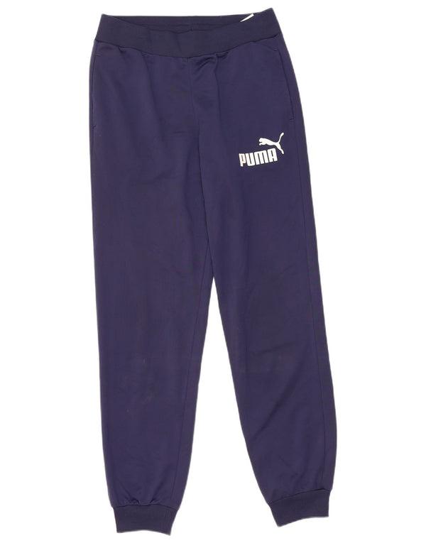 PUMA Boys Graphic Tracksuit Trousers Joggers 13-14 Years Navy Blue