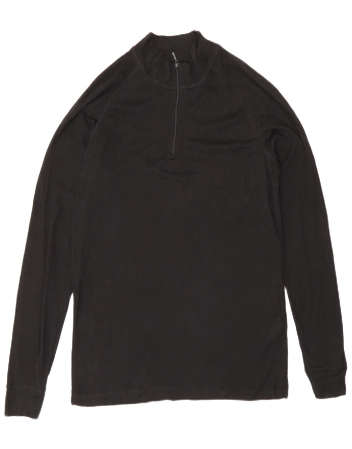 Mountain Warehouse Mens Zip Neck Pullover Tracksuit Top Small Black