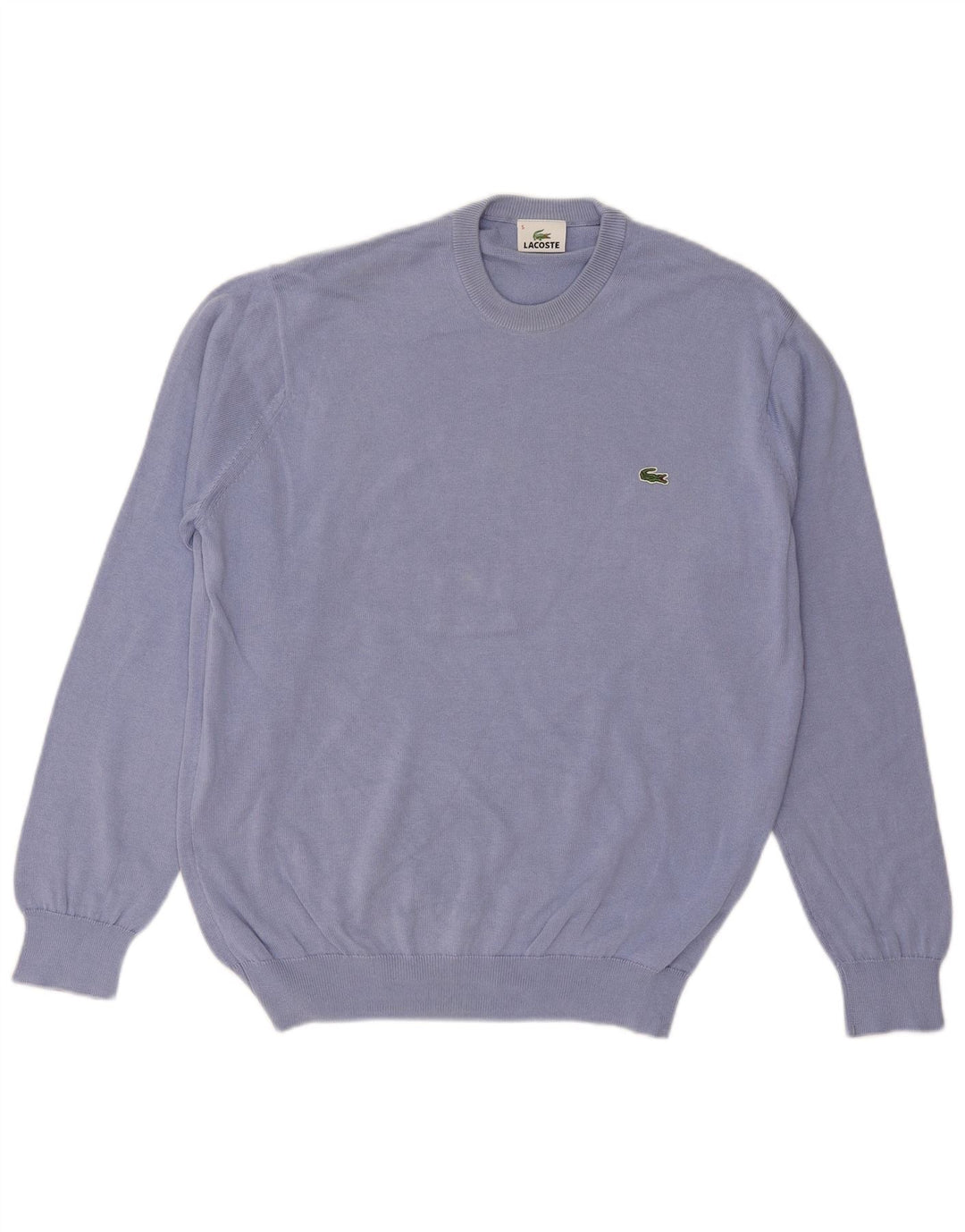 LACOSTE Mens Crew Neck Jumper Sweater Size 5 Large Blue Cotton