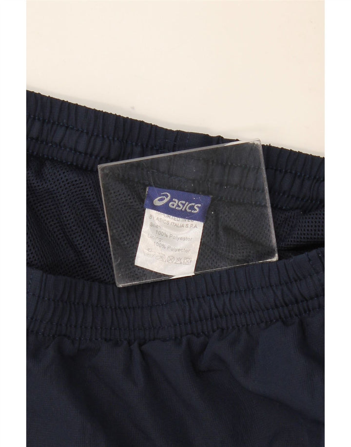 ASICS Womens Graphic Tracksuit Trousers UK 14 Large  Navy Blue Polyester