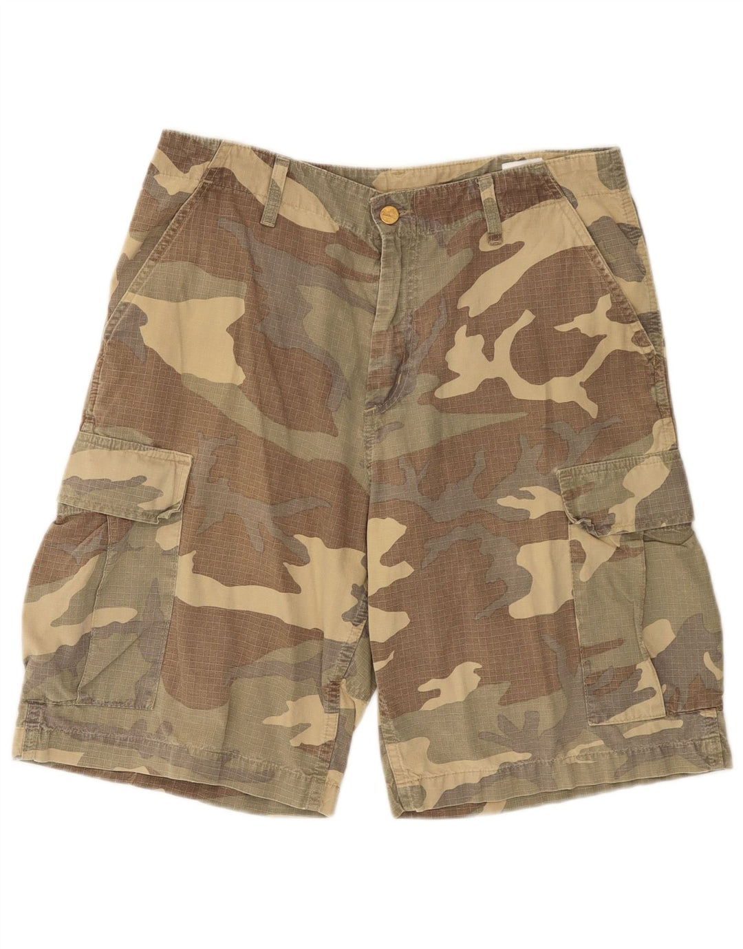 CARHARTT Mens Cargo Shorts W31 Medium Multicoloured Camouflage Cotton