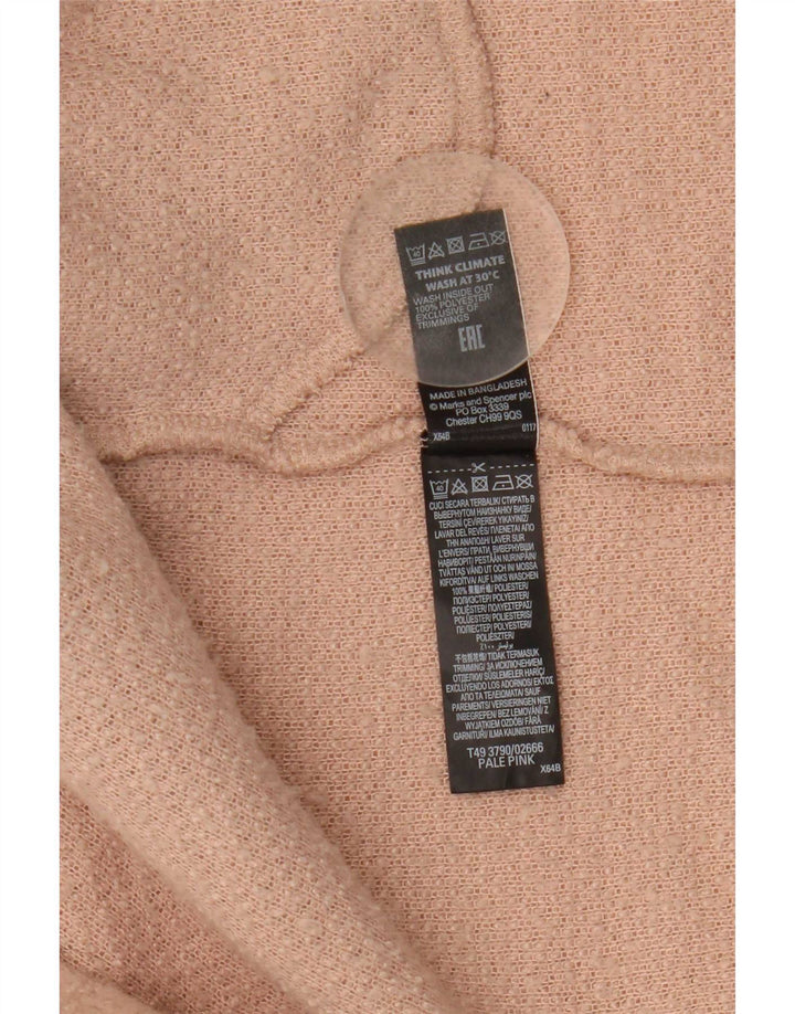Marks & Spencer Womens Open Overcoat UK 14 Large Pink Polyester