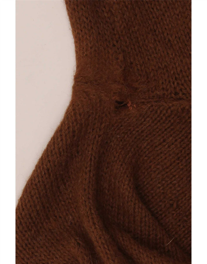 Vintage Womens Roll Neck Jumper Sweater UK 12 Medium Brown