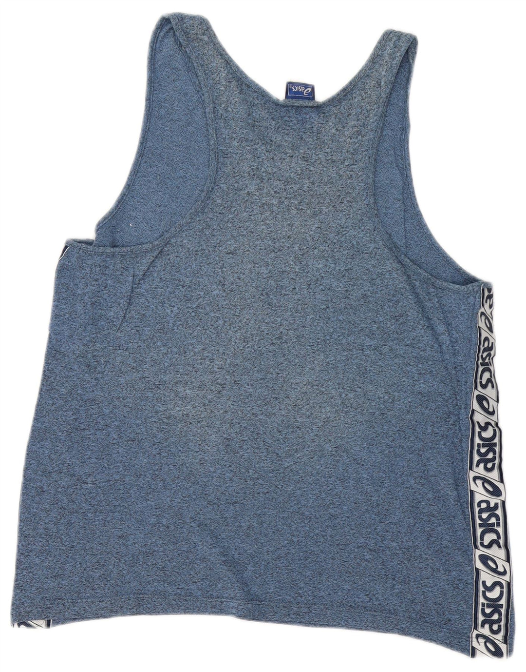 ASICS Womens Graphic Vest Top UK 14 Large Blue Flecked Cotton