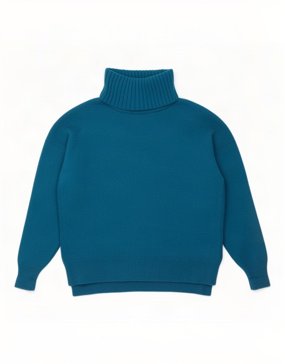 L.K. Bennett Womens Roll Neck Jumper Sweater UK 14 Medium Blue Wool