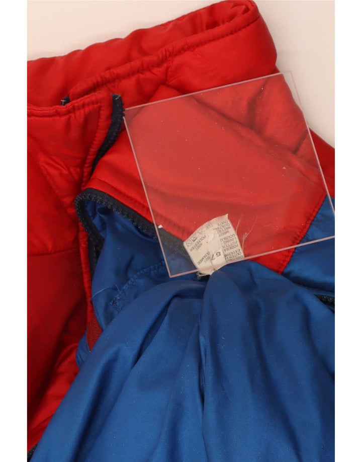 Vintage Mens Padded Jacket UK 38 Medium Red Colourblock Polyamide