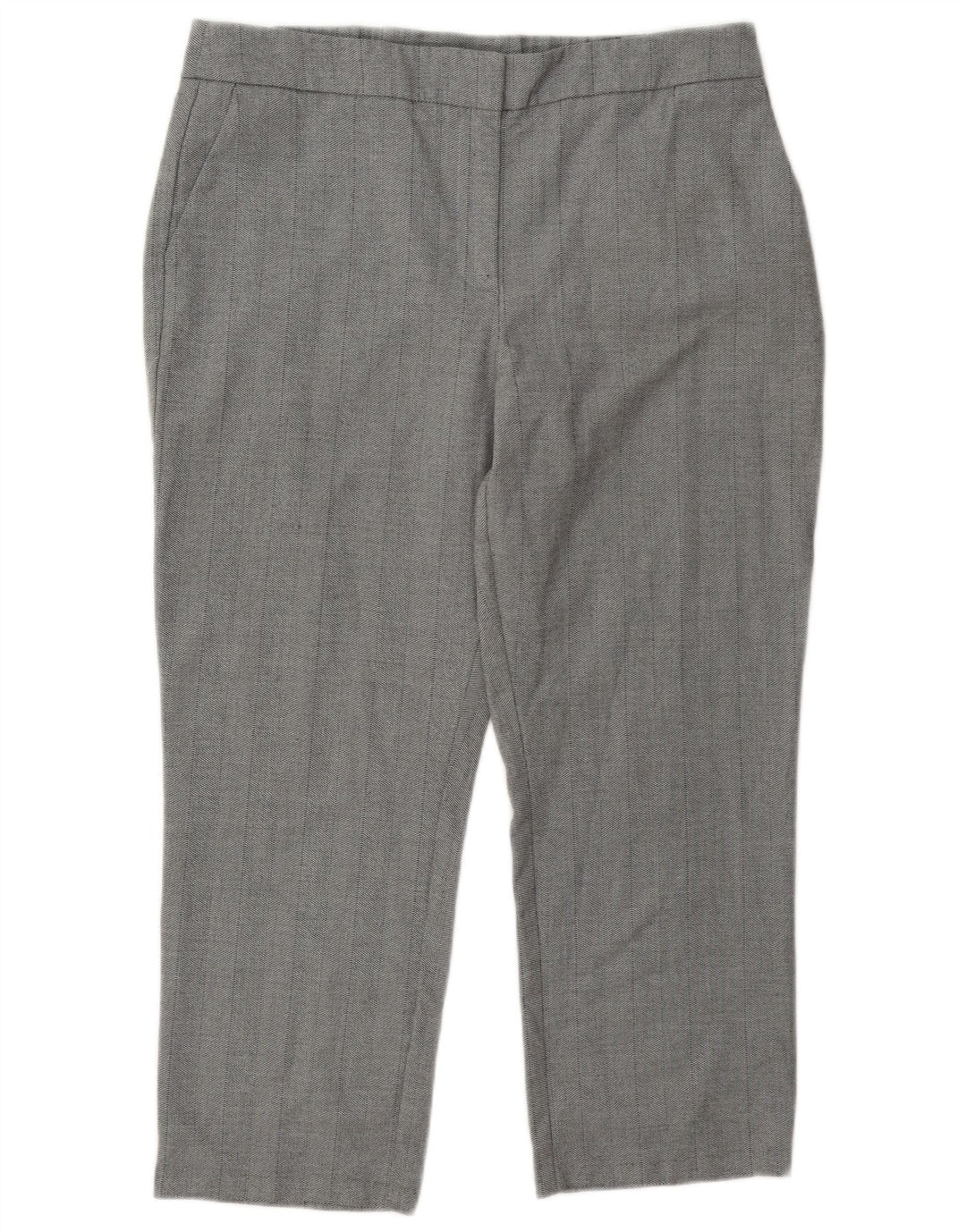 Marks & Spencer Womens Cropped Trousers UK 14 Large W34 L24 Grey Polyester