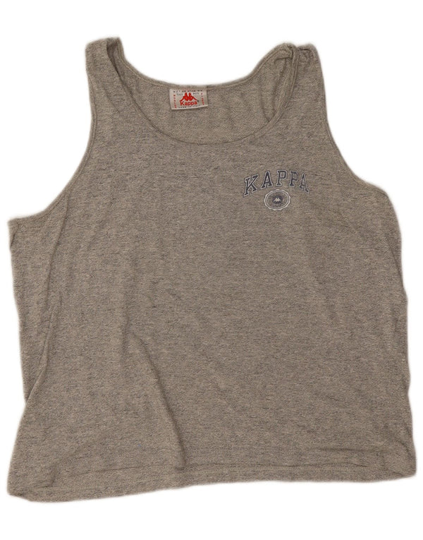Kappa Womens Vest Top UK 16 Large Grey Cotton
