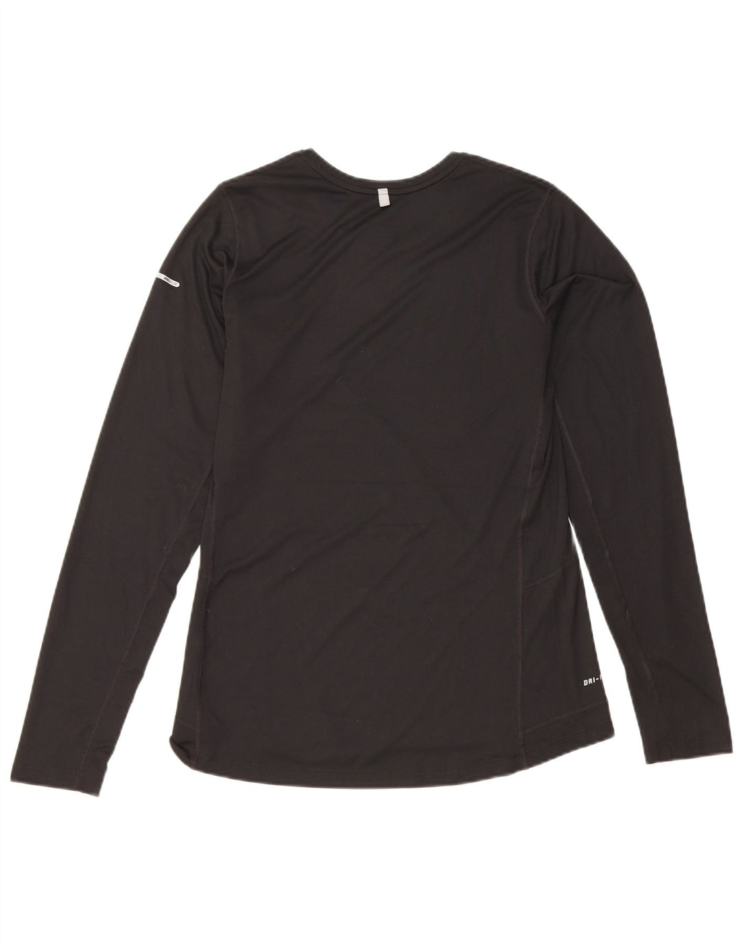 Nike Womens Dri Fit Top Long Sleeve UK 14 Medium Black