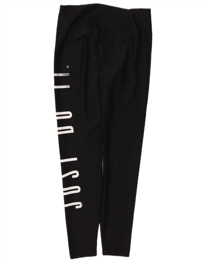 Nike Womens Dri Fit Graphic Leggings UK 8 Small  Black Polyester