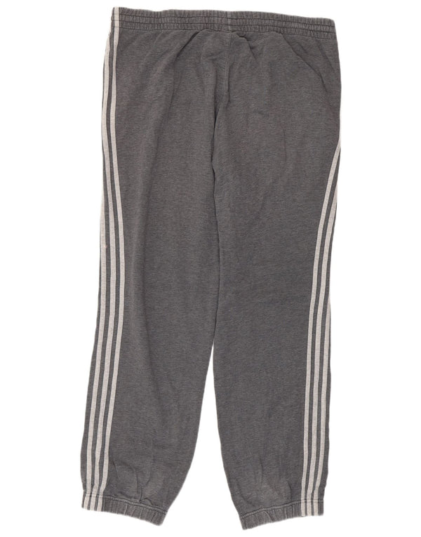 Adidas Mens Tracksuit Trousers Joggers XL Grey Flecked Cotton