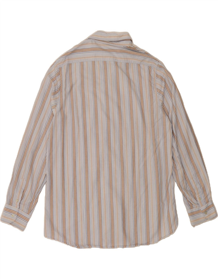 TRUSSARDI Mens Shirt 2XL Blue Striped Cotton Vintage Trussardi and Second-Hand Trussardi from Messina Hembry 