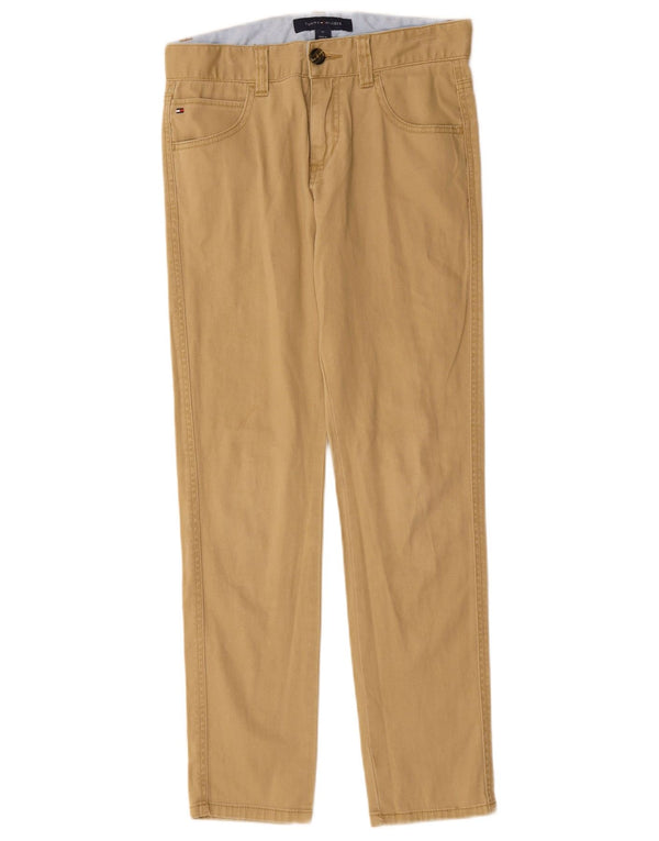TOMMY HILFIGER Boys Slim Casual Trousers 11-12 Years W28 L26 Beige Cotton