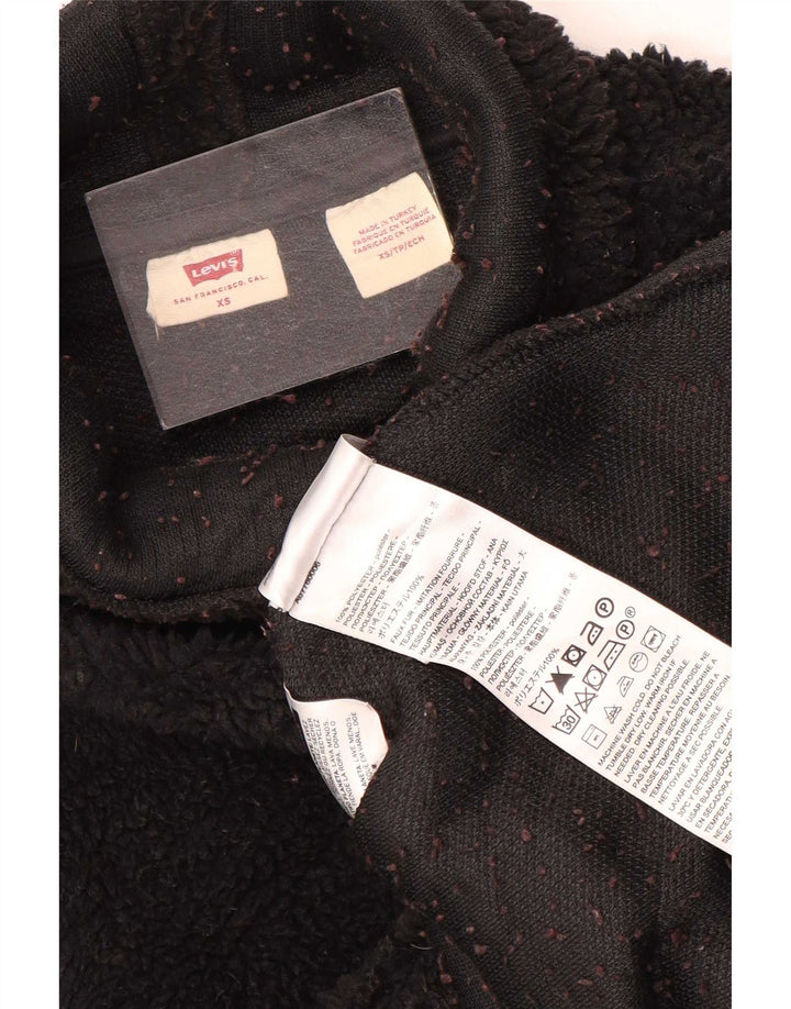 Levi's Womens Oversized Fleece Jumper UK 6 XS Black Polyester