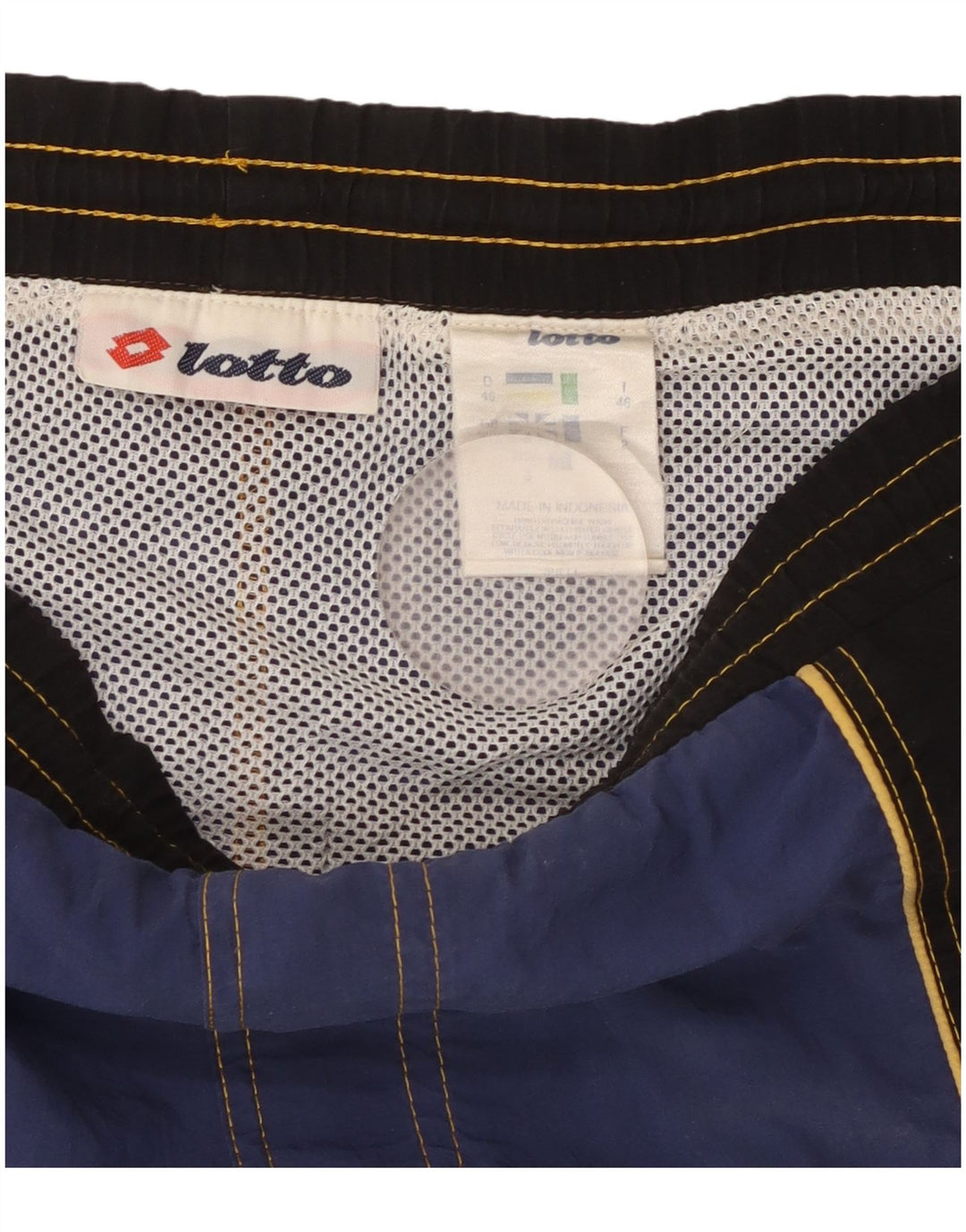 Lotto Mens Graphic Swimming Shorts IT 46 Small Navy Blue Colourblock Nylon