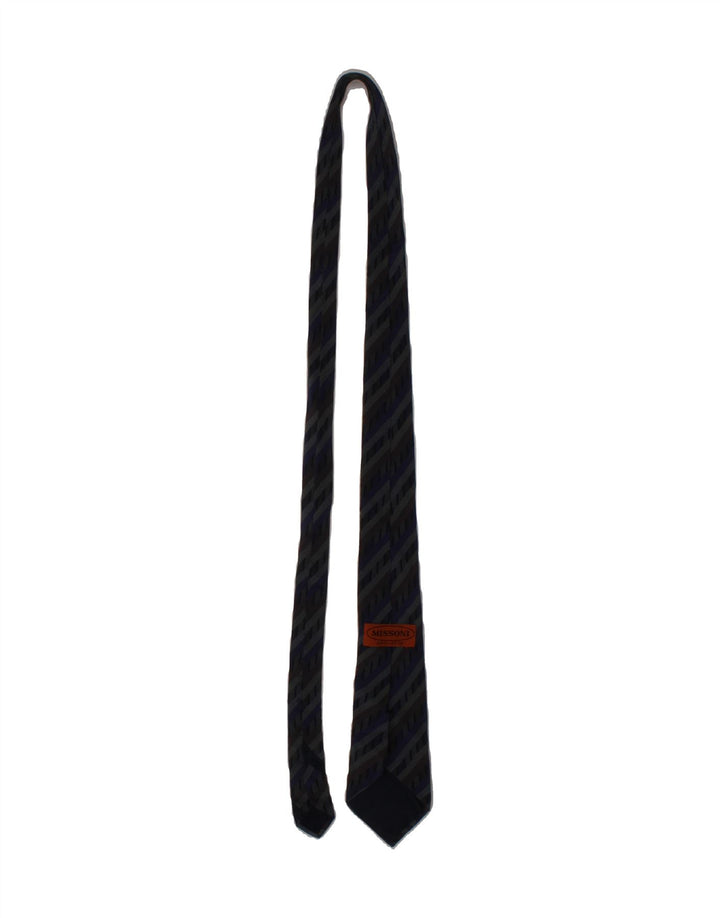 MISSONI Mens Cravatte Tie One Size Blue Striped Vintage Missoni and Second-Hand Missoni from Messina Hembry 