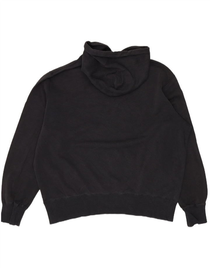 NIKE Womens Graphic Oversized Hoodie Jumper UK 18 XL Black Cotton