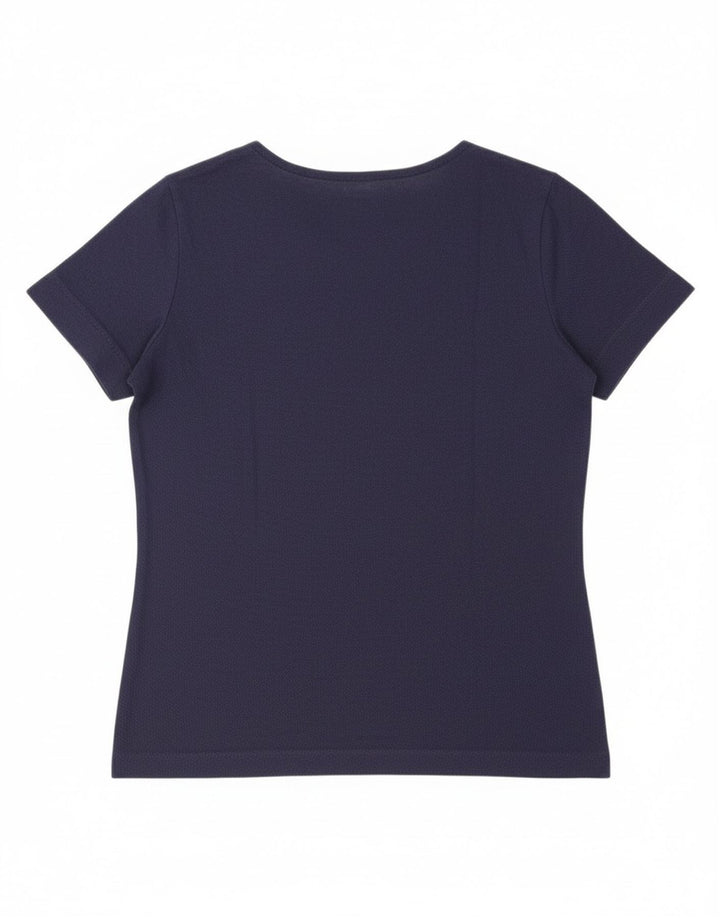 LACOSTE Womens T-Shirt Top Size 38 Medium Navy Blue Cotton