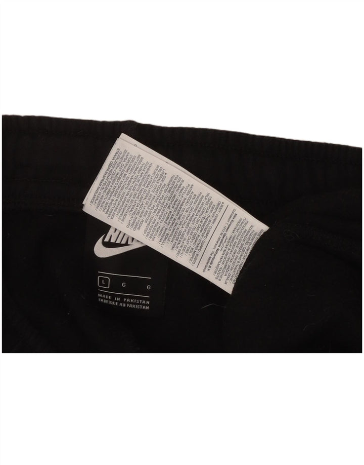 NIKE Mens Graphic Tracksuit Trousers Joggers Large  Black Cotton