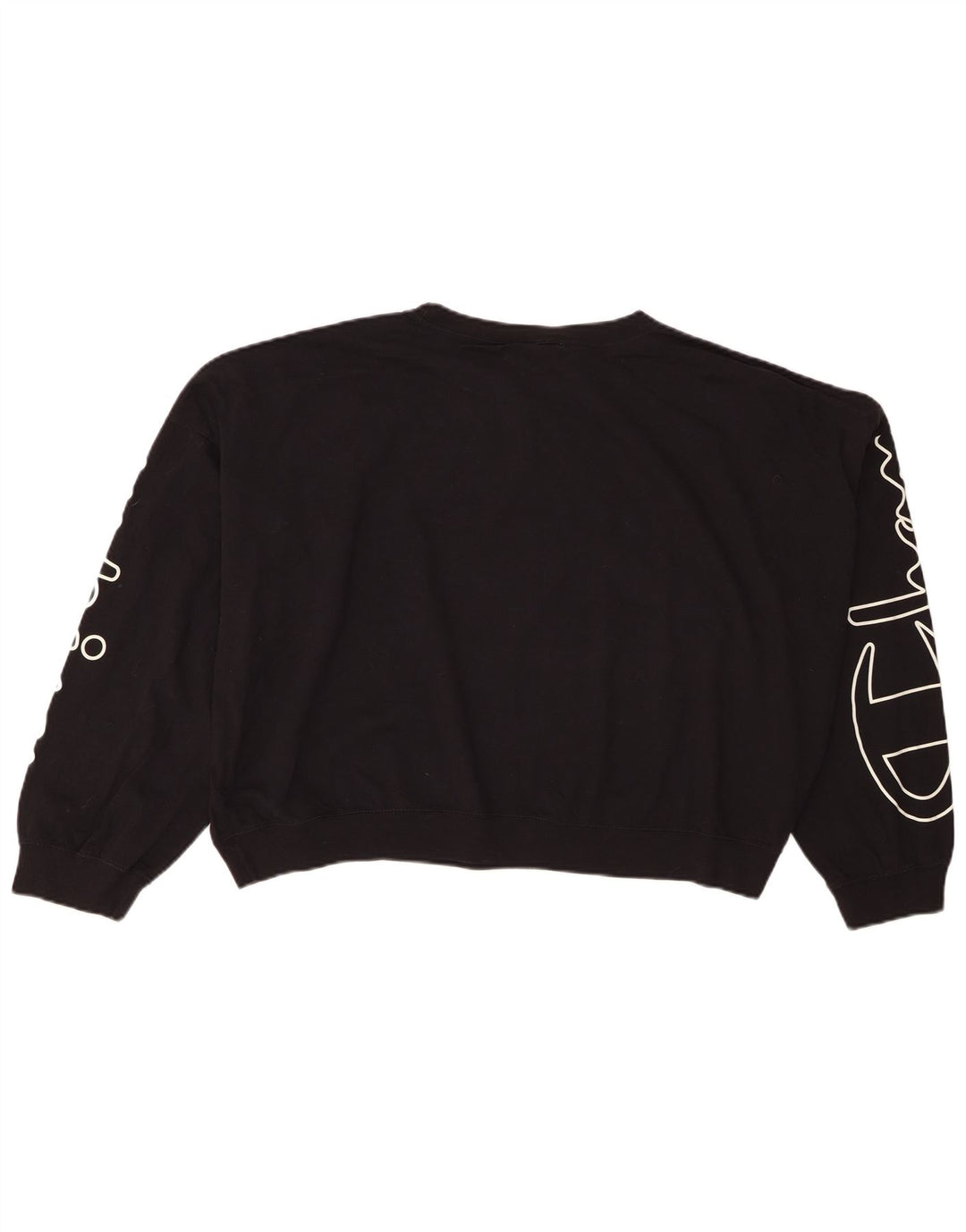 Champion Womens Oversized Graphic Sweatshirt Jumper UK 14 Medium Black