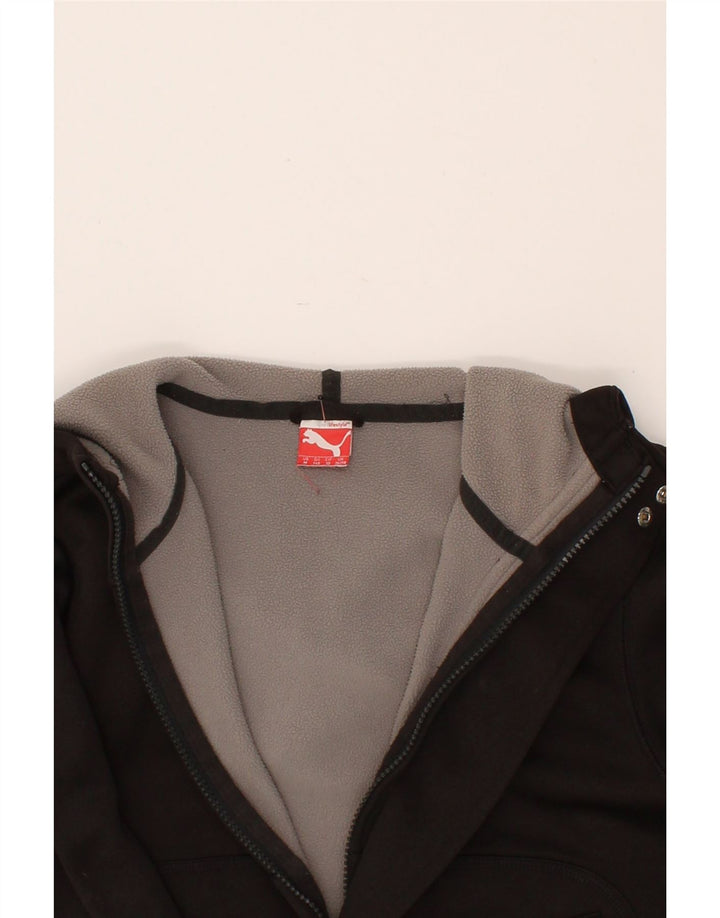 PUMA Boys Graphic Zip Hoodie Sweater 9-10 Years Medium Black Vintage Puma and Second-Hand Puma from Messina Hembry 