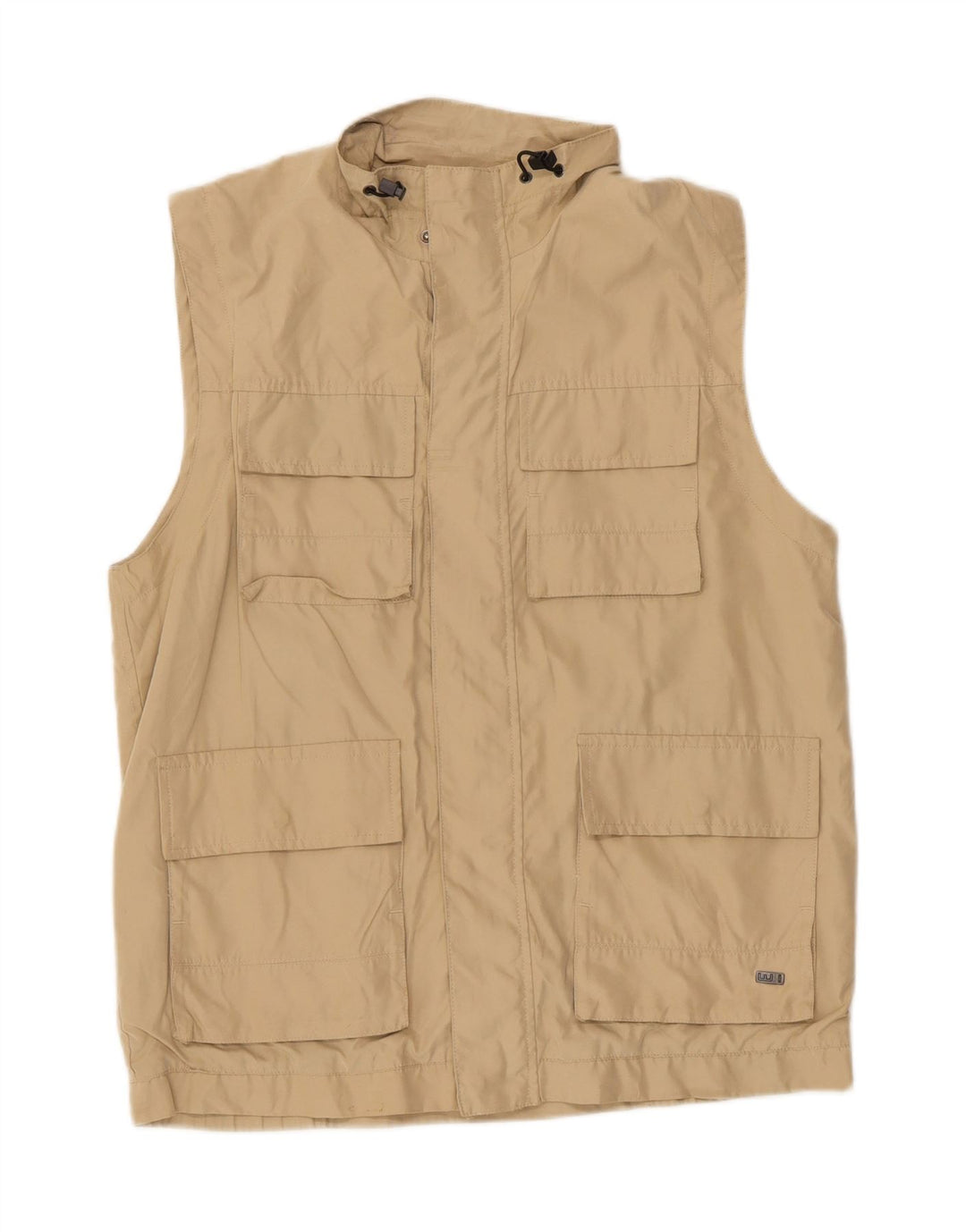WAMPUM Mens Utility Gilet UK 38 Medium Beige Polyester