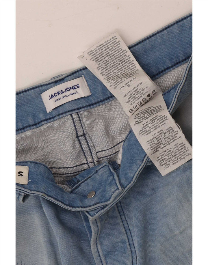 Jack & Jones Mens Distressed Denim Shorts Small W29 Blue Cotton