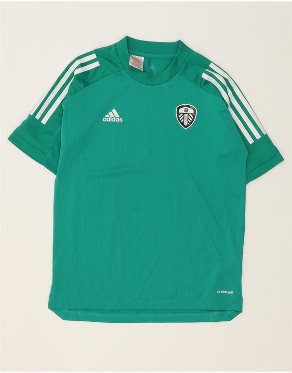ADIDAS Boys Leeds united football club T-Shirt Top 11-12 Years Green