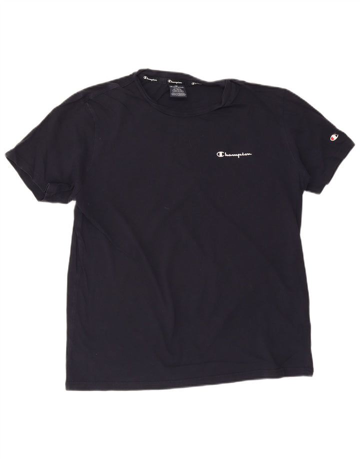 CHAMPION Mens T-Shirt Top Large Navy Blue Cotton