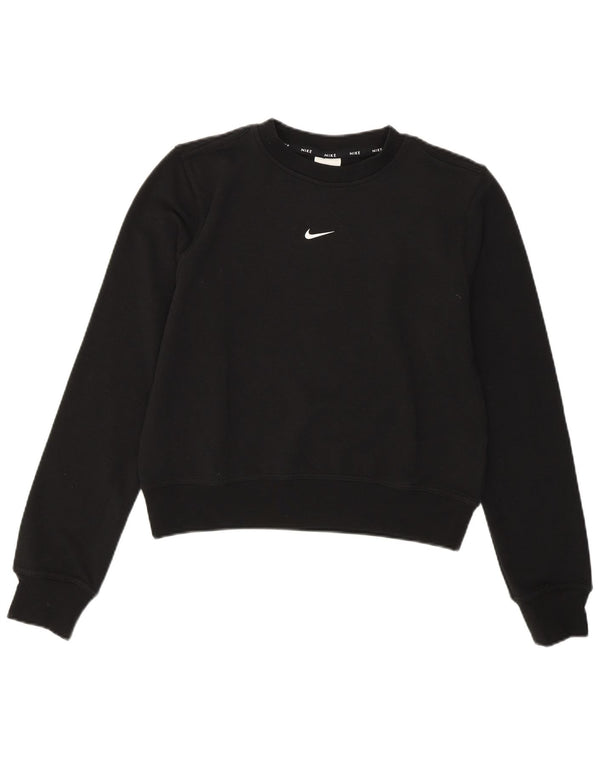 NIKE Womens Sweatshirt Jumper UK 6 XS Black Polyester