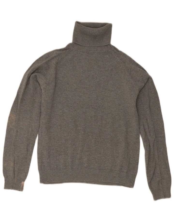 Zara Womens Crop Roll Neck Jumper Sweater UK 12 Medium Grey