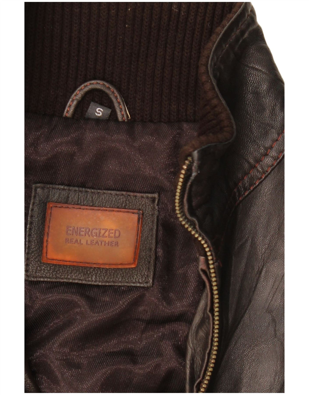 VINTAGE Mens Bomber Leather Jacket UK 36 Small Brown Leather