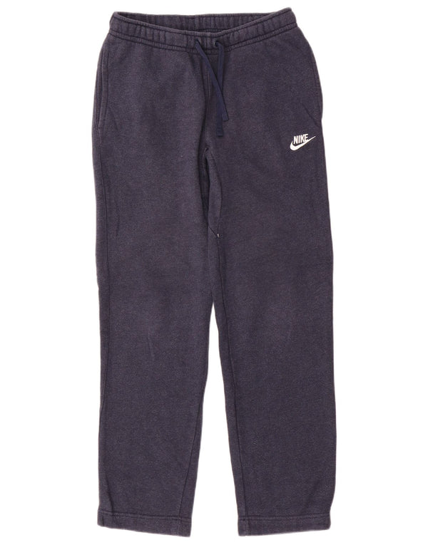Nike Womens Tracksuit Trousers UK 10 Small Navy Blue Cotton
