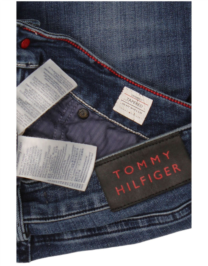 TOMMY HILFIGER Womens Gramercy Tapered Jeans W29 L30 Blue Cotton
