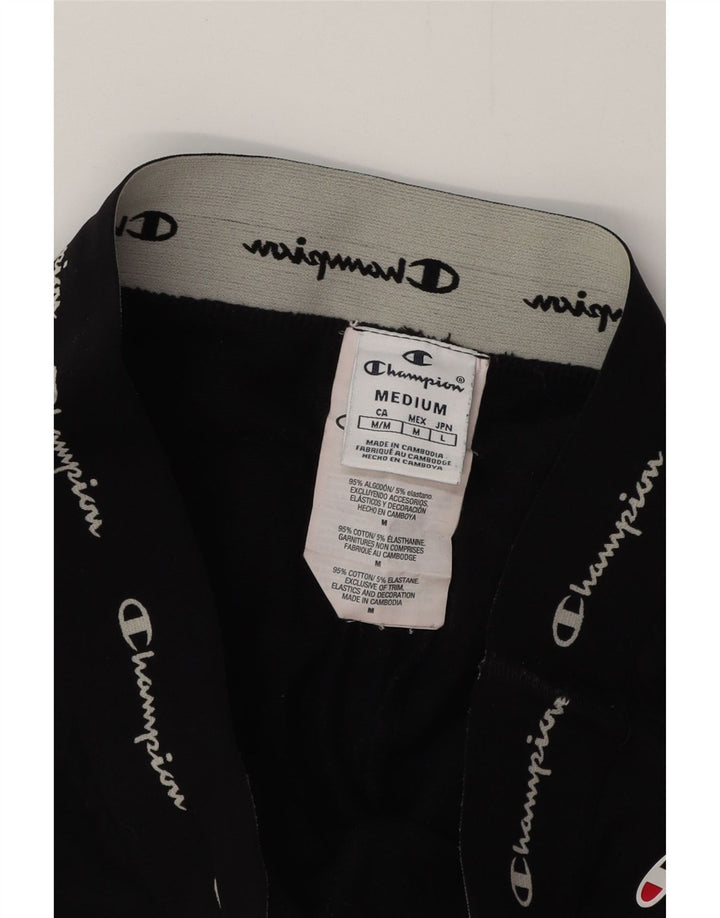 CHAMPION Womens Graphic Tracksuit Trousers Joggers UK 14 Medium  Black