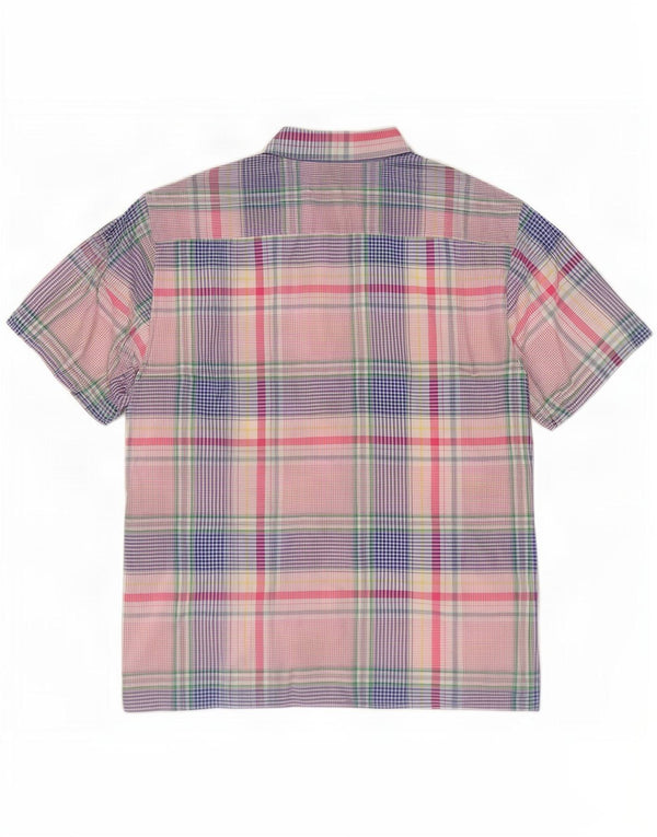 Tommy Hilfiger Mens Short Sleeve Shirt Large Multicoloured Check Cotton