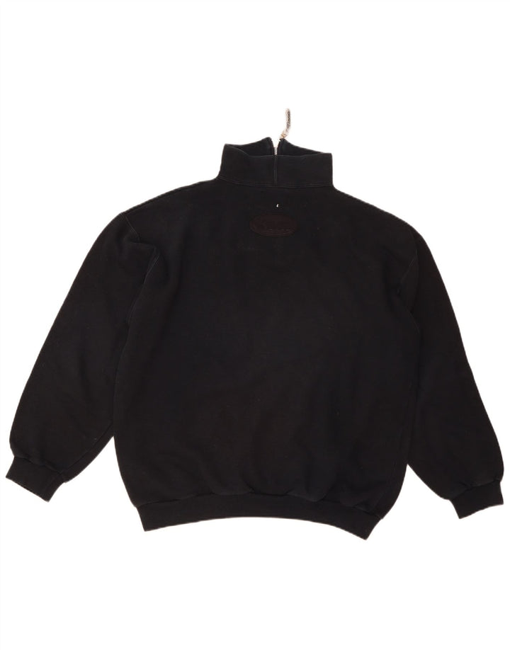 SEVEN 7 Mens Graphic Zip Neck Sweatshirt Jumper Large Navy Blue Cotton