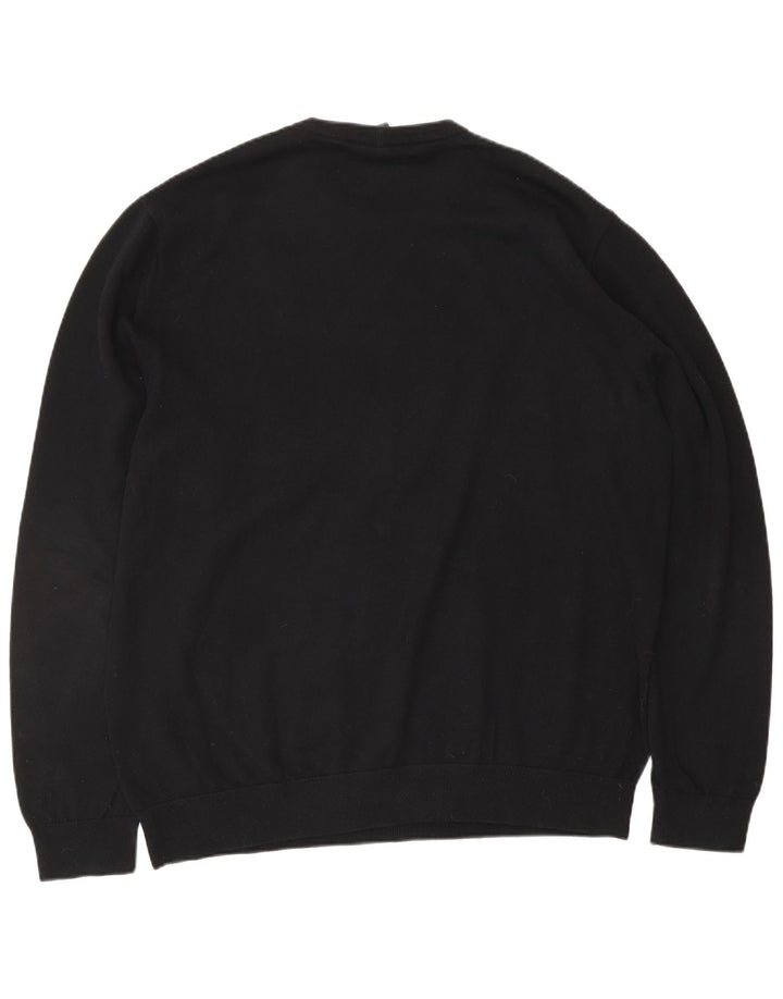 ARMANI EXCHANGE Mens Graphic Crew Neck Jumper Sweater Large Black Cotton