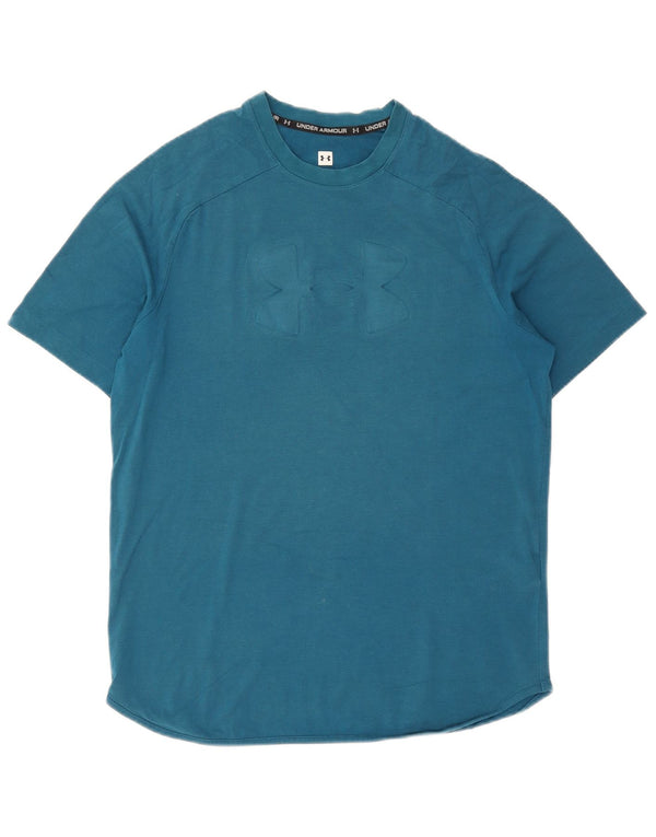 Under Armour Mens Graphic T-Shirt Top Medium Blue Cotton