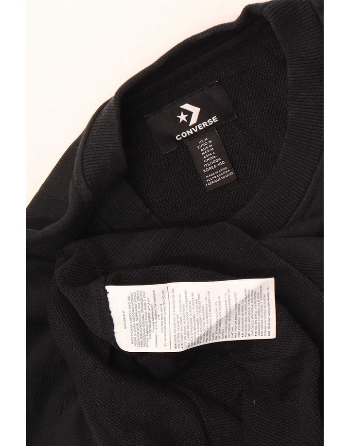 Converse Mens Graphic Sweatshirt Jumper Medium Black Cotton