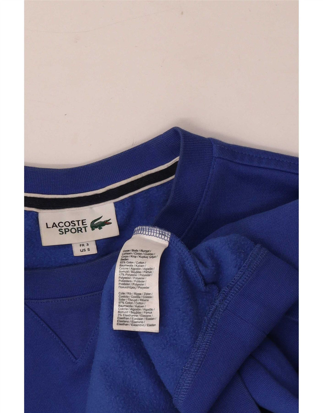 Lacoste Mens Sweatshirt Jumper Size 3 Small Blue Cotton