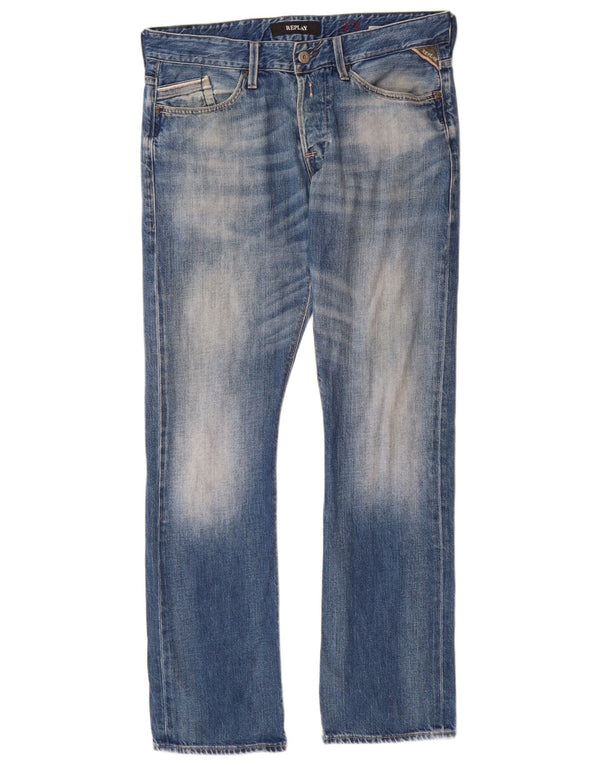 Diesel Mens Straight Jeans W33 L34 Blue Cotton