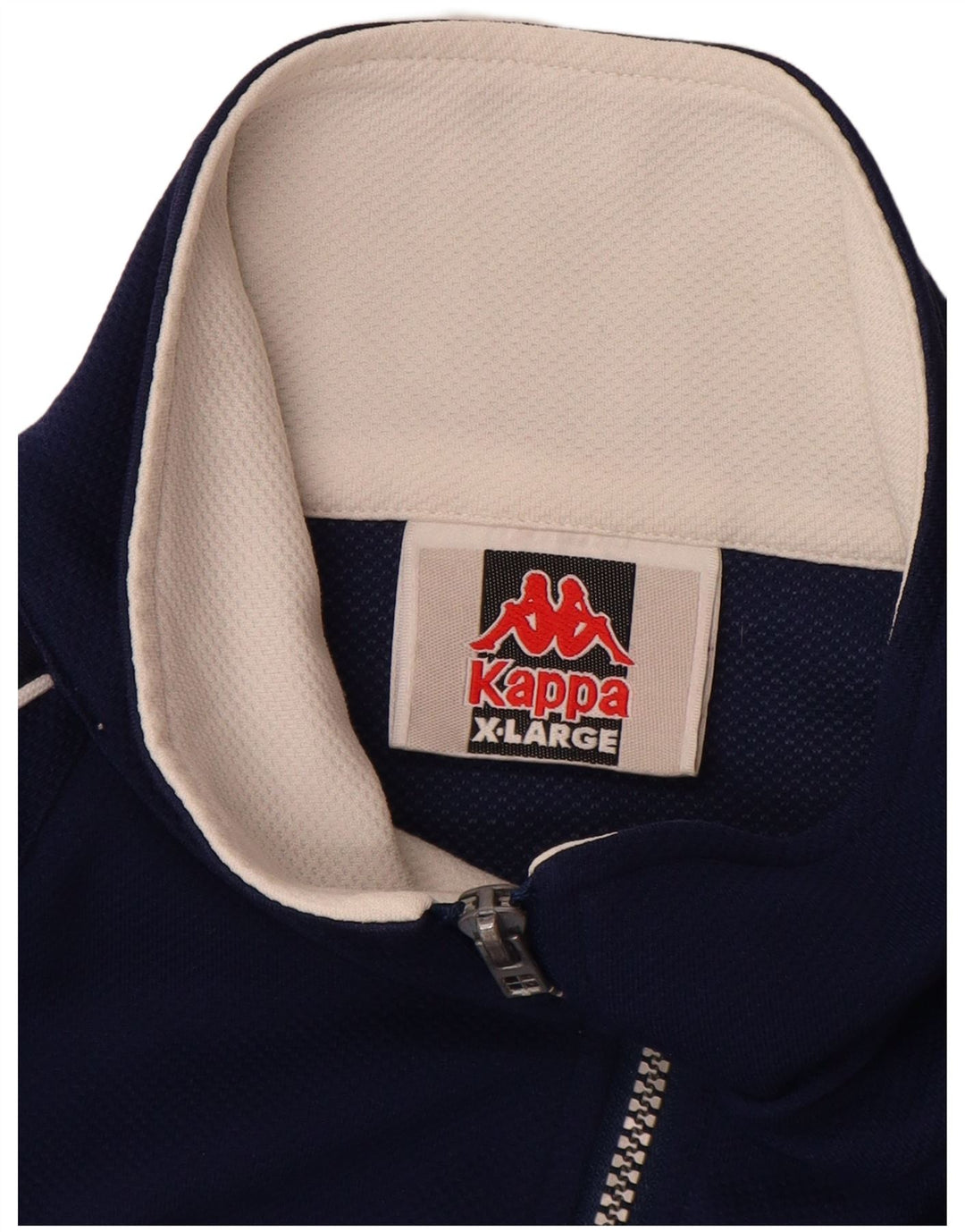 KAPPA Mens Graphic Tracksuit Top Jacket XL Navy Blue Colourblock Polyester