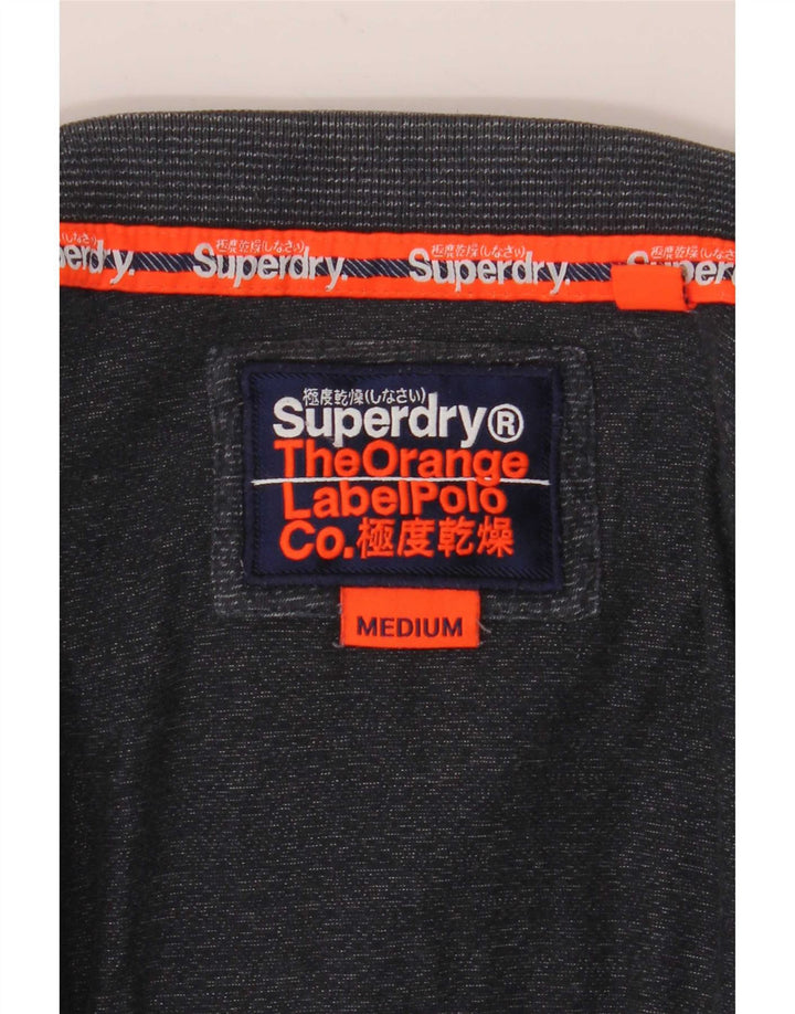 Superdry Mens Polo Shirt Medium Navy Blue Flecked