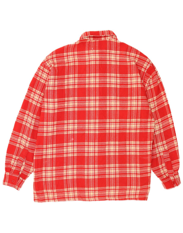 Rifle Mens Overshirt Shirt Medium Red Check Acrylic