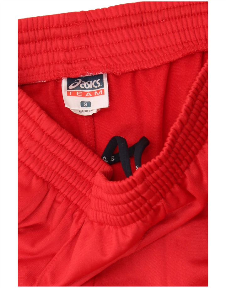 ASICS Womens Graphic Tracksuit Trousers UK 10 Small  Red Polyester